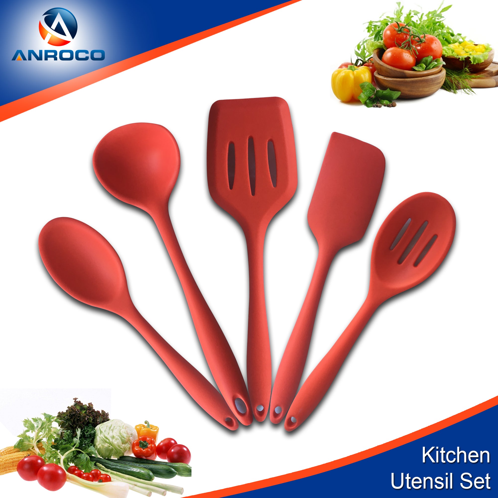 15pc Red Utensil Set with Can Opener, Peeler, Turner, Basting Spoon, S –  CookServeEnjoy